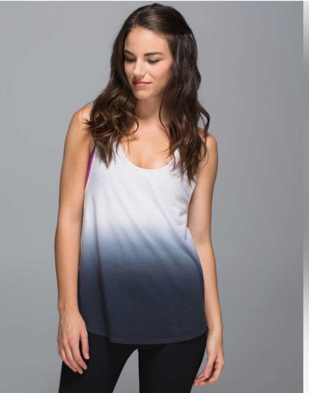 Lululemon Om Racerback Heathered White / Black Ombre Racerback 4